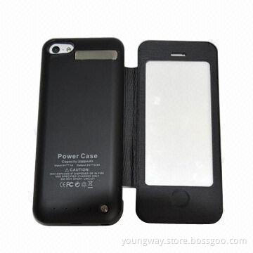 PC + Leather Case for iPhone 5S with Window